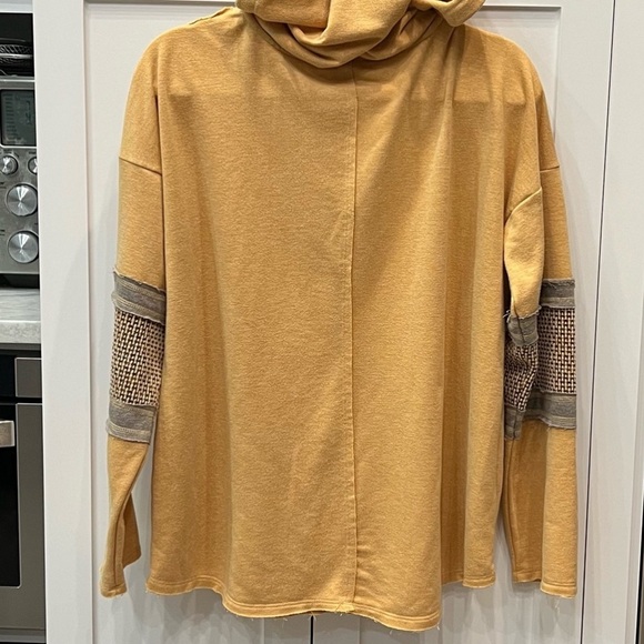 EASEL Camel Raw Hem/Seam Long Sleeve Hoodie Size S - Picture 7 of 10